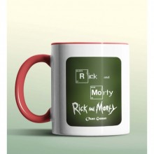 Kişiye Özel Rick and Morty Periyodik Kırmızı Renk Kupa