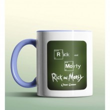 Kişiye Özel Rick and Morty Periyodik Mavi Renk Kupa