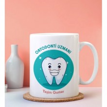 Kişiye Özel Ortodonti Uzmanı Tasarımlı Beyaz Kupa