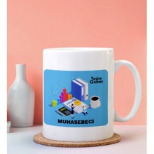 Kişiye Özel Muhasebeci Tasarımlı Beyaz Kupa
