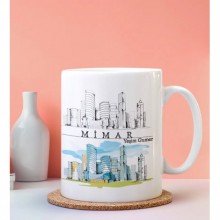 Kişiye Özel Mimar Tasarımlı Beyaz Kupa