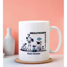Kişiye Özel Mekatronik Mühendisi Tasarımlı Beyaz Kupa