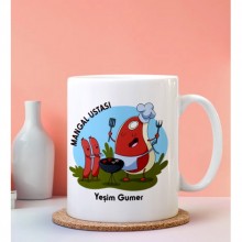 Kişiye Özel Mangal Ustası Tasarımlı Beyaz Kupa