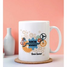 Kişiye Özel Makine Mühendisi Tasarımlı Beyaz Kupa