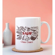 Kişiye Özel Kasap Tasarımlı Beyaz Kupa