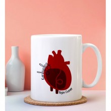 Kişiye Özel Kardiyolog Tasarımlı Beyaz Kupa