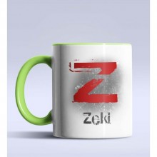 Kişiye Özel Z Harfi Temalı Çizim Tasarım Yeşil Renk Kupa