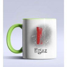 Kişiye Özel I Harfi Temalı Çizim Tasarım Yeşil Renk Kupa