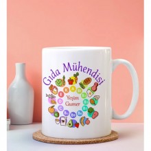 Kişiye Özel Gıda Mühendisi Tasarımlı Beyaz Kupa