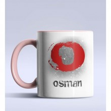 Kişiye Özel O Harfi Temalı Çizim Tasarım Pembe Renk Kupa