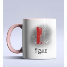 Kişiye Özel I Harfi Temalı Çizim Tasarım Pembe Renk Kupa