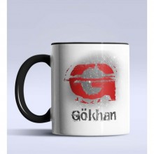 Kişiye Özel G Harfi Temalı Çizim Tasarım Siyah Renk Kupa