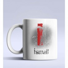 Kişiye Özel İ Harfi Temalı Çizim Tasarım Beyaz Renk Kupa