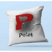 Kişiye Özel P Harfi Temalı Karakter Tasarım Saten Kare Yastık