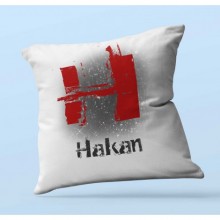 Kişiye Özel H Harfi Temalı Karakter Tasarım Saten Kare Yastık