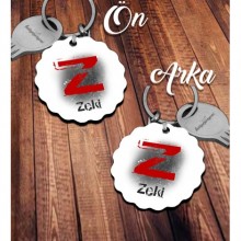 Kişiye Özel Z Harfi Temalı Karakter Tasarım HDF Dalgalı Anahtarlık