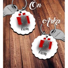 Kişiye Özel Ü Harfi Temalı Karakter Tasarım HDF Dalgalı Anahtarlık