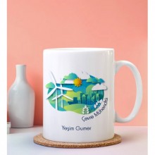 Kişiye Özel Çevre Mühendisi Tasarımlı Beyaz Kupa