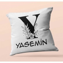 Kişiye Özel Romantik Y Harfi Tema Saten Kare Yastık