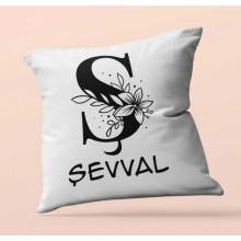 Kişiye Özel Romantik Ş Harfi Tema Saten Kare Yastık