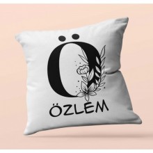 Kişiye Özel Romantik Ö Harfi Tema Saten Kare Yastık