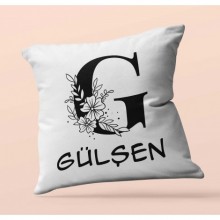 Kişiye Özel Romantik G Harfi Tema Saten Kare Yastık