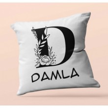 Kişiye Özel Romantik D Harfi Tema Saten Kare Yastık