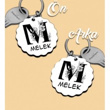 Kişiye Özel M Harfi Romantik Tasarım HDF Dalgalı Anahtarlık