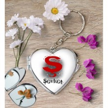 Kişiye Özel Ş Harfi Temalı Karakter Kalp Aynalı Metal Anahtarlık