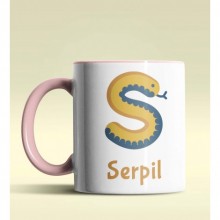 Kişiye Özel S Harfi Hayvanlar Tasarım Pembe Renk Kupa