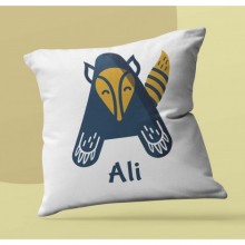 Kişiye Özel Hayvanlar A Harfi Tasarım Saten Kare Yastık