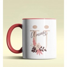 Kişiye Özel Ü Harfi Temalı Flowers Tasarım Kırmızı Renk Kupa