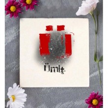 Kişiye Özel Ü Harfi Temalı Karakter Tasarım Doğal Taş Bardak Altlığı