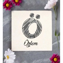 Kişiye Özel Ö Harfi Romantik Tasarım Doğal Taş Bardak Altlığı