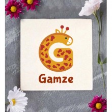 Kişiye Özel G Harfi Hayvanlar Tasarım Doğal Taş Bardak Altlığı