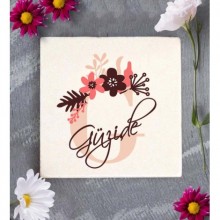 Kişiye Özel Flowers G Harfi Tema Doğal Taş Bardak Altlığı