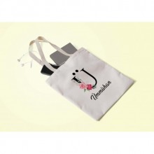 Kişiye Özel Ü Harfi Temalı Gül Tasarım Bez Çanta