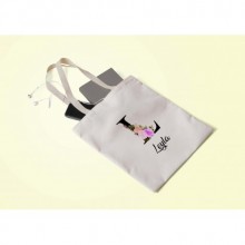 Kişiye Özel L Harfi Temalı Çiçekli Tasarım Bez Çanta