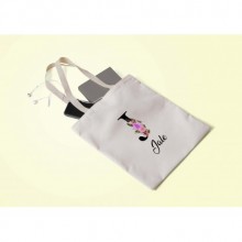 Kişiye Özel J Harfi Temalı Çiçekli Tasarım Bez Çanta