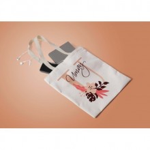 Kişiye Özel Flowers U Harfi Tema Bez Çanta