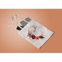 Kişiye Özel Flowers Ç Harfi Tema Bez Çanta